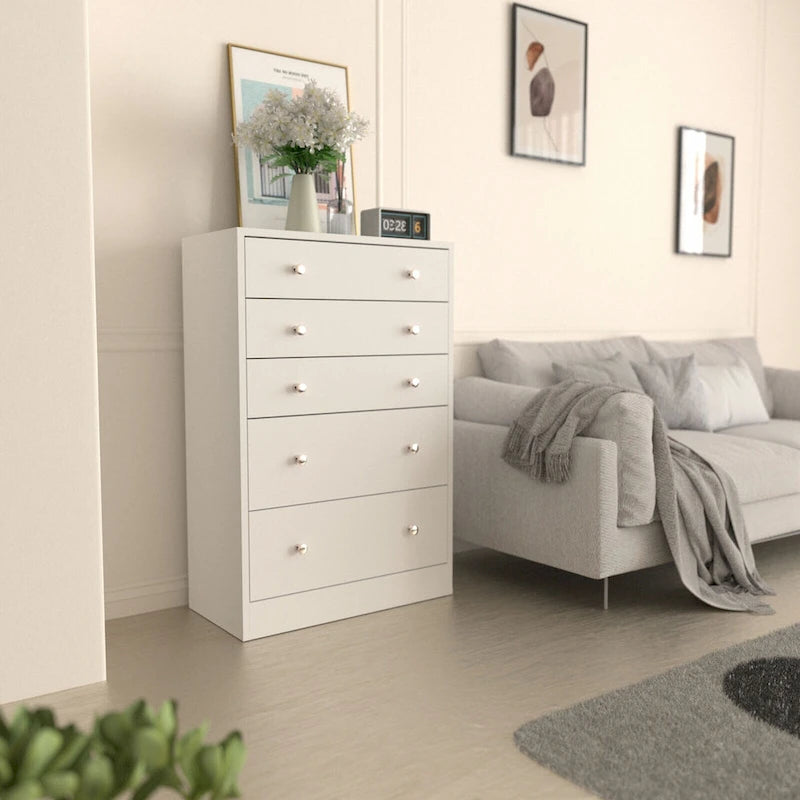 5-Drawer Chest Dresser Storage Organizer Bedroom Furniture Natural Espresso Black White