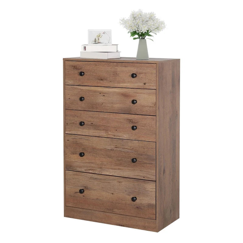 5-Drawer Chest Dresser Storage Organizer Bedroom Furniture Natural Espresso Black White