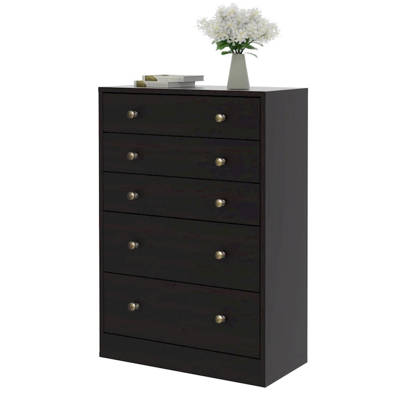5-Drawer Chest Dresser Storage Organizer Bedroom Furniture Natural Espresso Black White