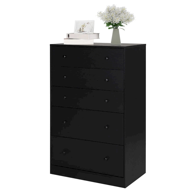5-Drawer Chest Dresser Storage Organizer Bedroom Furniture Natural Espresso Black White