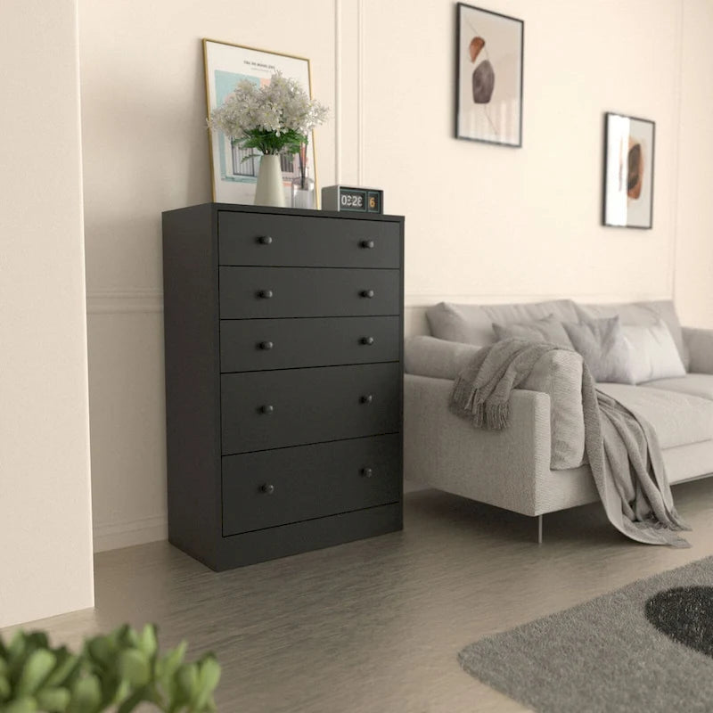 5-Drawer Chest Dresser Storage Organizer Bedroom Furniture Natural Espresso Black White
