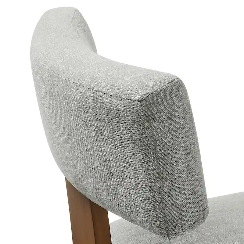 Chaise de salle à manger sans accoudoirs en tissu chiné avec pieds en bois massif