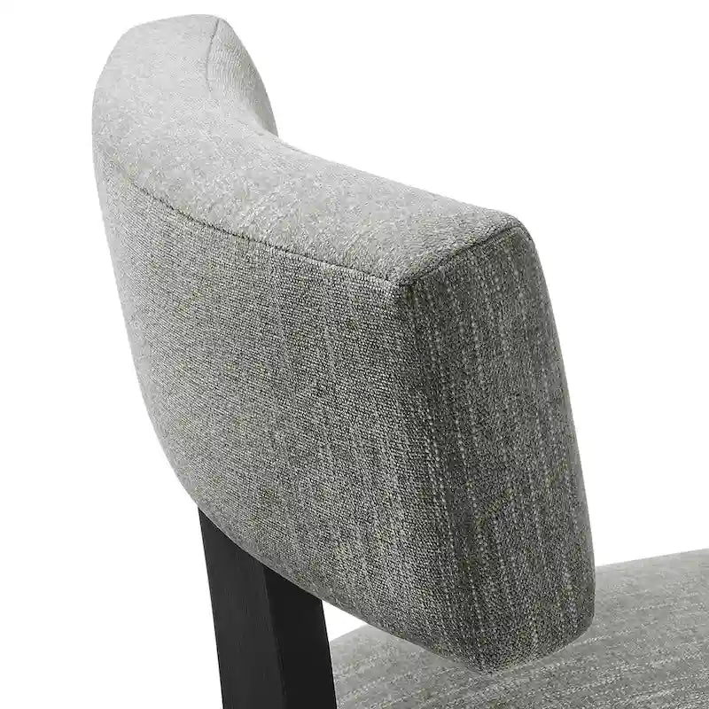 Chaise de salle à manger sans accoudoirs en tissu chiné avec pieds en bois massif
