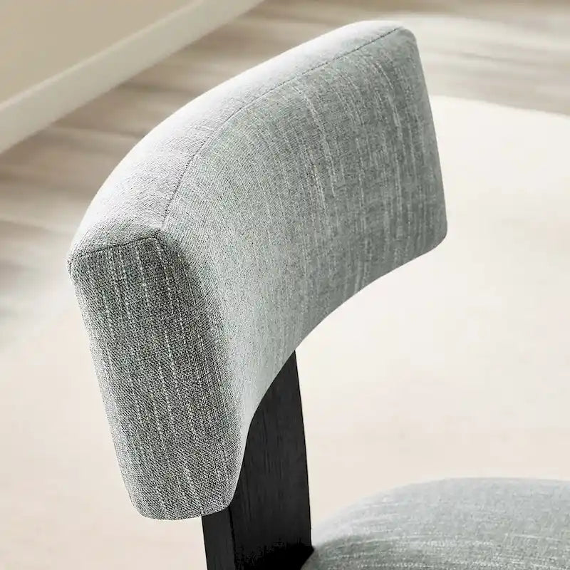 Chaise de salle à manger sans accoudoirs en tissu chiné avec pieds en bois massif