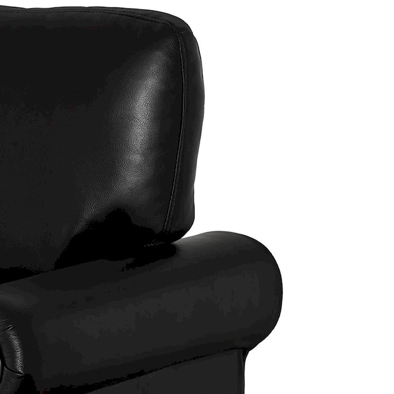 PU Leather Rolled Arm Accent Chair with Nailhead Trim, Burgundy
