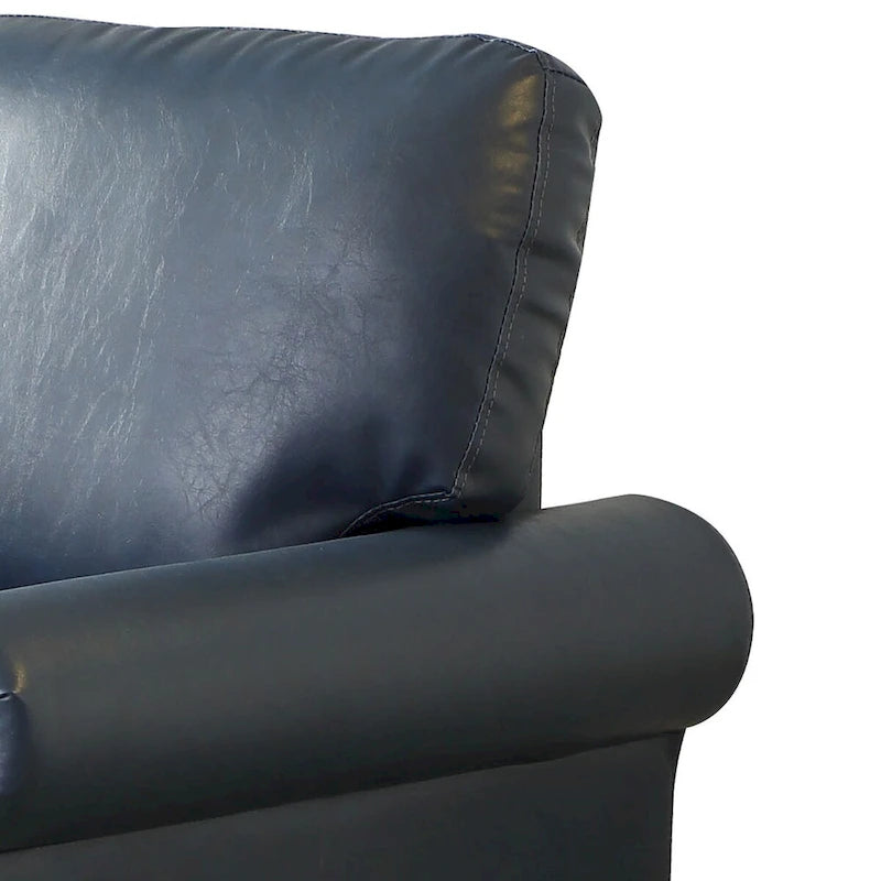 Fauteuil d'appoint en similicuir à accoudoirs arrondis et clous décoratifs, bordeaux