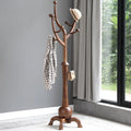 Porte-manteau sur pied en bois d'hévéa forme branche d'arbre avec 8 crochets - 24,5 L x 70,87 H