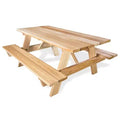 Table de pique-nique d'extérieur en cèdre de 1,8 m, banc de patio en bois fait à la main pour le camping, les fêtes dans le jardin ou les réceptions, cèdre rustique