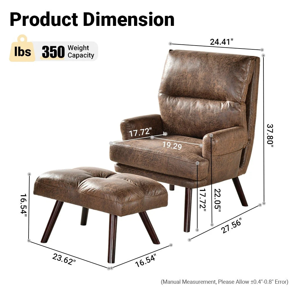 Fauteuil inclinable réglable OVIOS avec repose-pieds