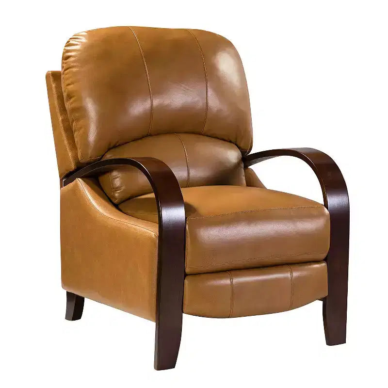 Ensemble de 2 fauteuils inclinables manuels en cuir véritable, inclinaison à 159°